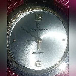 Liz Claiborne Silver And Gold Tone Quartz Watch